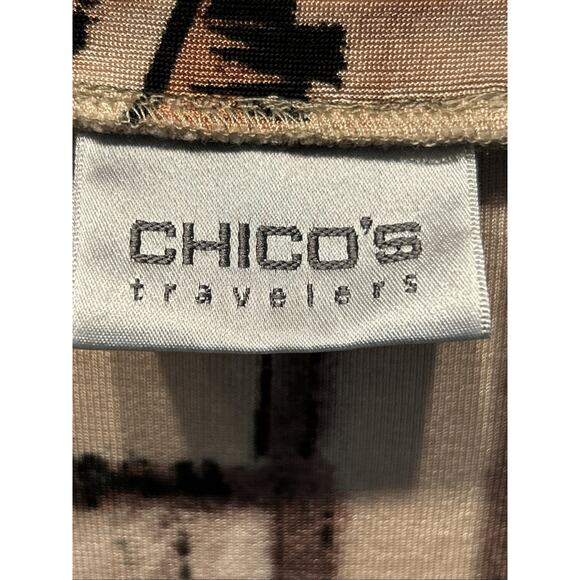 Chicos Travelers Shirt Womens Medium Slinky Liquid Knit Venice Print - Picture 4 of 10